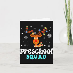 Preschool teacher christmas preschool squad card