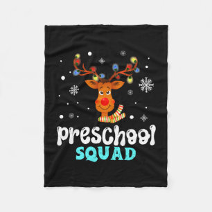 Preschool teacher christmas preschool squad fleece blanket