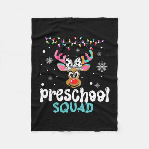 Preschool teacher christmas preschool squad fleece blanket