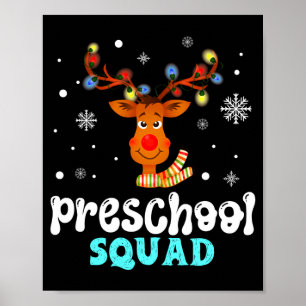 Preschool teacher christmas preschool squad poster