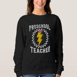 Preschool Teacher Cute Retro Teacher Women Back to Sweatshirt