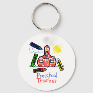 Preschool Teacher Keychain - Schoolhouse & Crayons