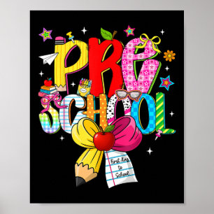 Preschool Teacher Kids Preppy Back To School Presc Poster