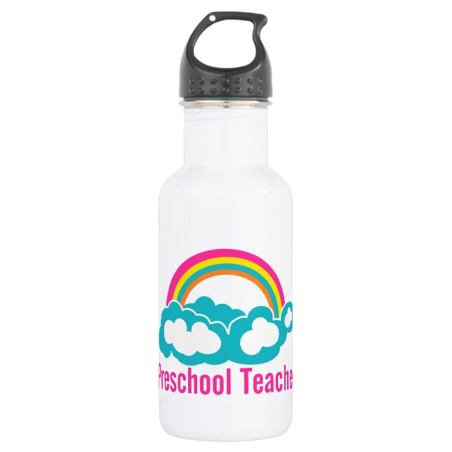 Preschool Teacher Rainbow Cloud 532 Ml Water Bottle (Front)