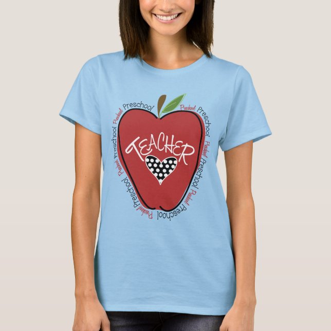 Preschool Teacher Red Apple Shirt (Front)