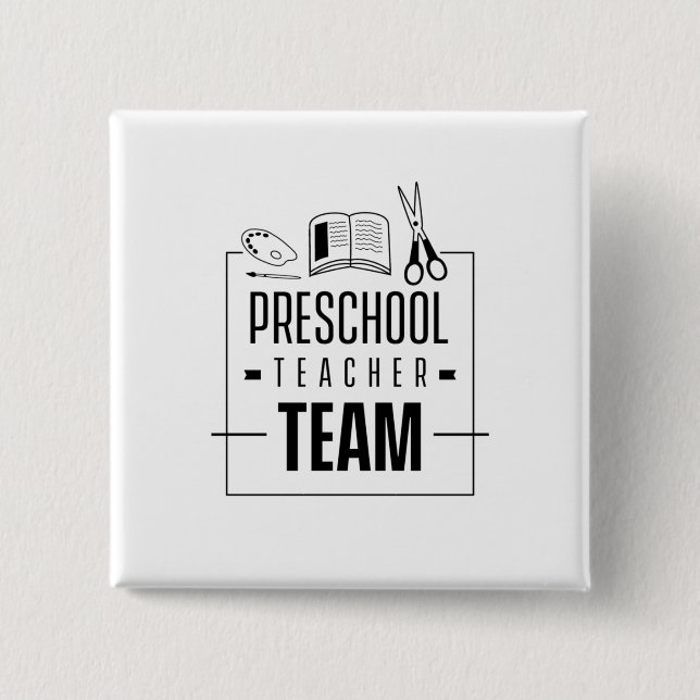 Preschool Teacher Team 15 Cm Square Badge (Front)