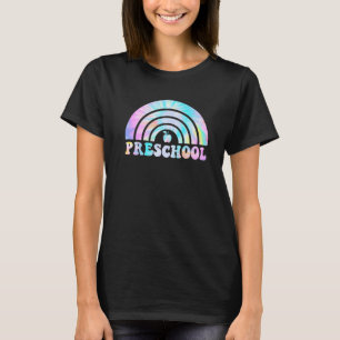 Preschool Teacher Tie Dye Cute Rainbow For Back To T-Shirt