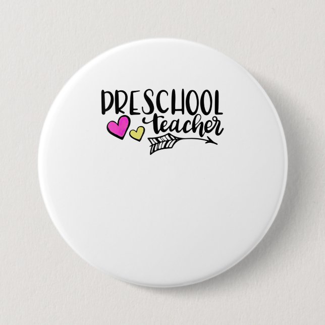 Preschool Teacher TShirt 7.5 Cm Round Badge (Front)