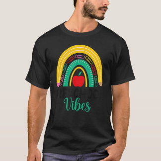 Preschool Vibes Back To School Rainbow Teacher Stu T-Shirt