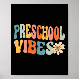 Preschool Vibes Cute Retro Back To School Poster
