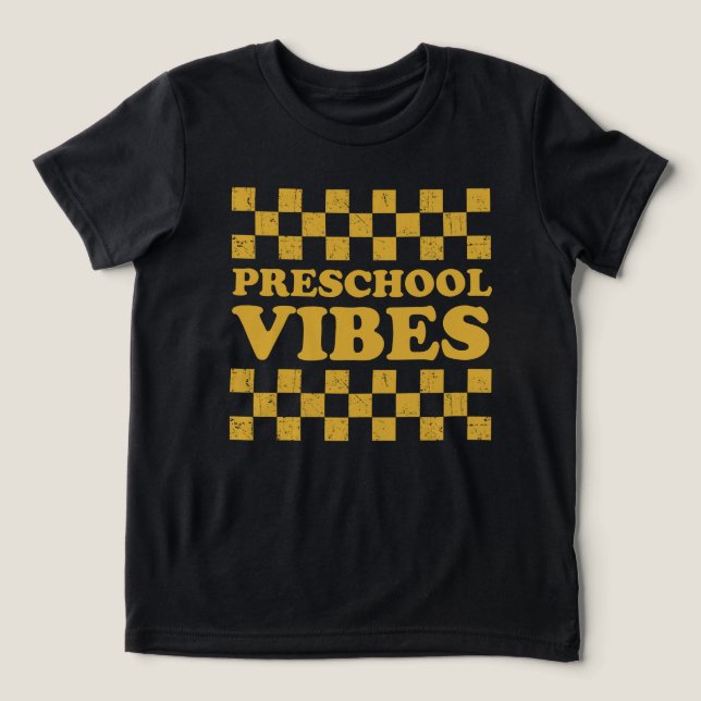 Preschool Vibes First Day of School Tri-Blend Shirt (Design Front)