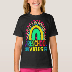 Preschool Vibes Rainbow Leopard Back To School T-Shirt