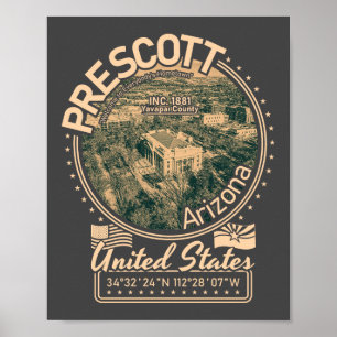 PRESCOTT ARIZONA - PRESCOTT COURTHOUSE SQUARE POSTER
