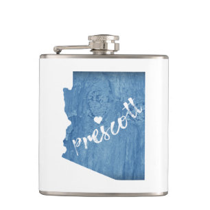 Prescott Arizona Wood Grain Hip Flask