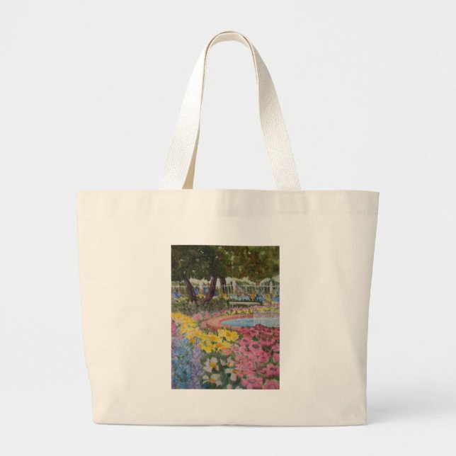 Prescott Park Garden Poppies Portsmouth NH Large Tote Bag (Front)