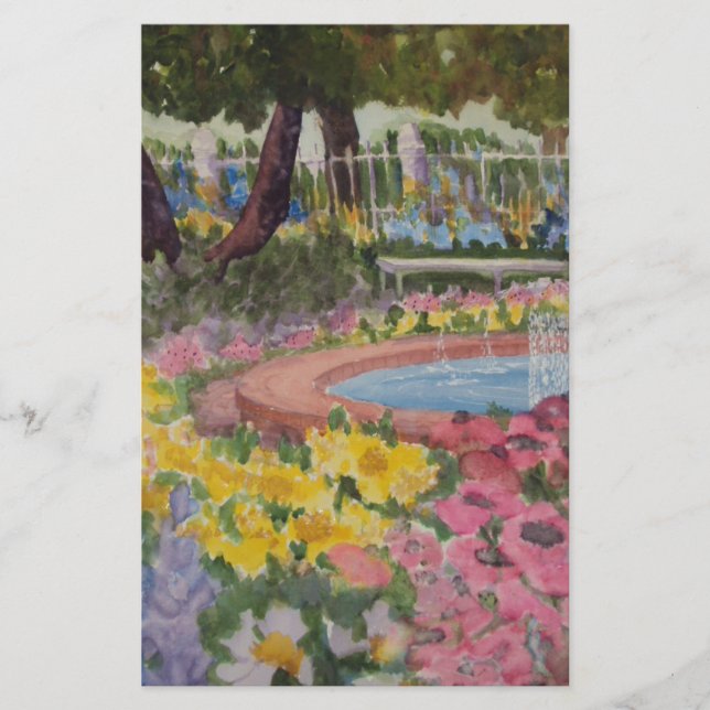 Prescott Park Garden Poppies Portsmouth NH Stationery (Front)