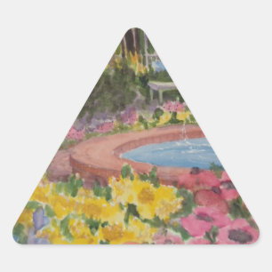 Prescott Park Garden Poppies Portsmouth NH Triangle Sticker