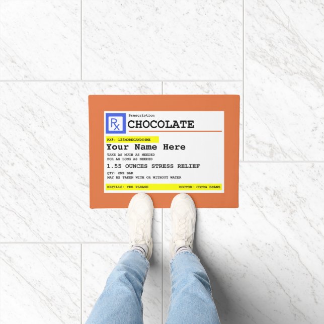 Prescription Chocolate Customised Funny  Doormat (Indoor)