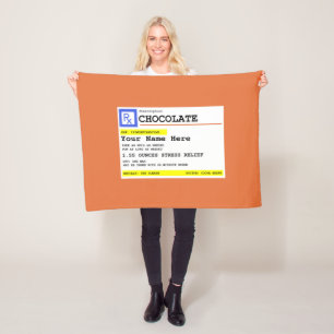 Prescription Chocolate Customised Funny Fleece Blanket
