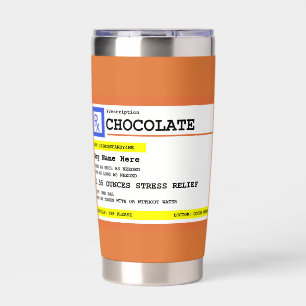 Prescription Chocolate Personalised Insulated Tumbler