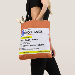 Prescription Chocolate Personalized Humorous  Tote Bag