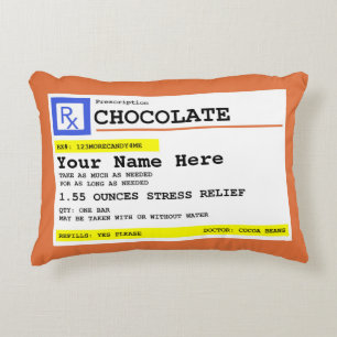 Prescription Chocolate with Name Decorative Cushion