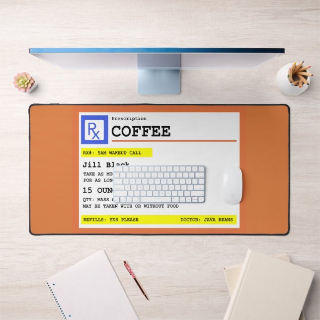 Prescription Coffee Personalised Funny Desk Mat (Office 1)