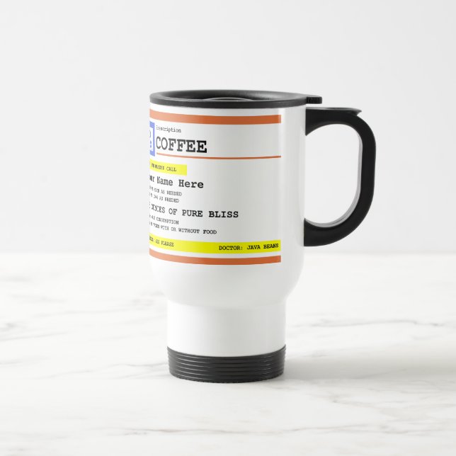 Prescription Coffee Personalised Travel Mug (Right)