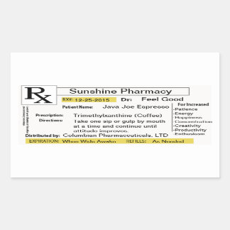 Prescription for Coffee Rectangular Sticker