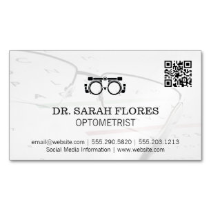 Prescription Glasses Optometrist QR Code Magnetic Business Card