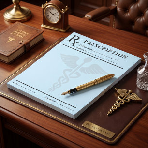 Prescription RX Pad Editable Doctor Caduceus