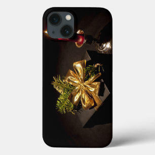 Present Gold Bow with Red Candle iPhone 13 Case