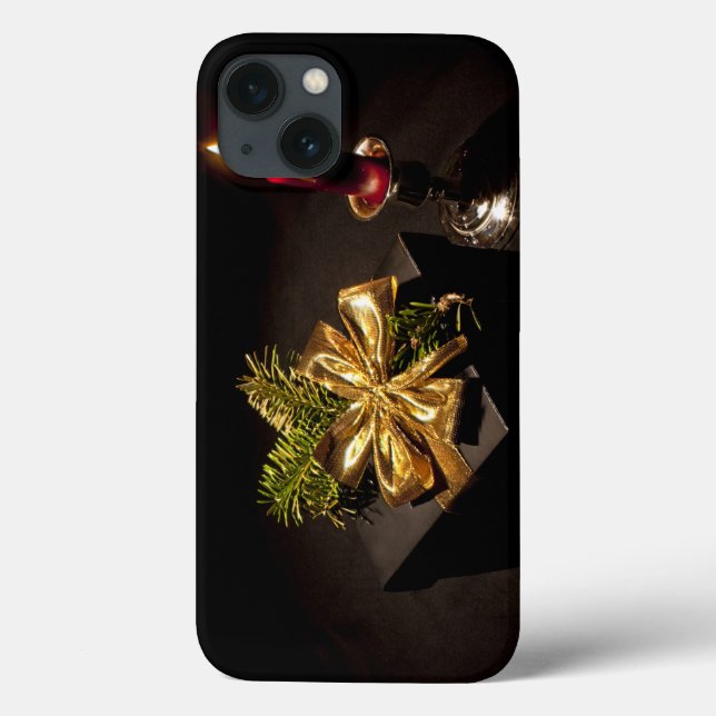 Present Gold Bow with Red Candle Case-Mate iPhone Case (Back)