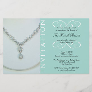 Present new luxury product elegant teal invitation flyer