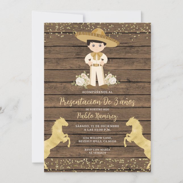 Presentación de tres años invitación niño Birthday Invitation (Front)