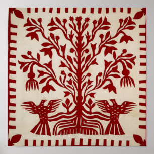 Presentation quilt from Oahu, c. 1855-1887 Poster
