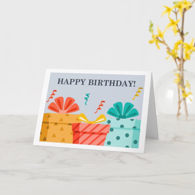 PRESENTS AND CELEBRATING JUST FOR YOU! CARD (Yellow Flower)