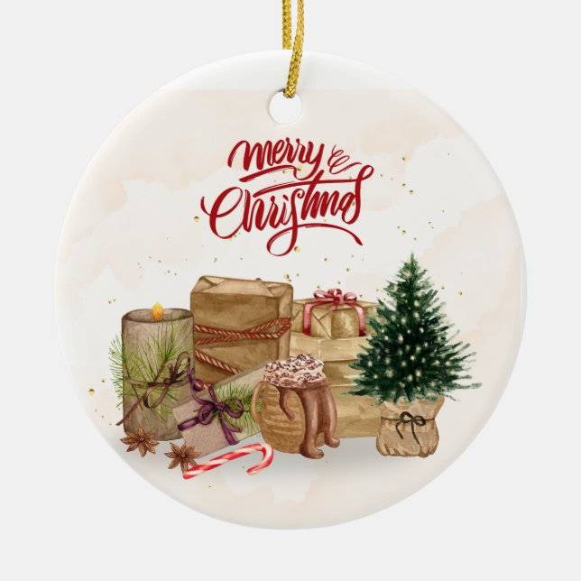Presents  ceramic tree decoration (Front)