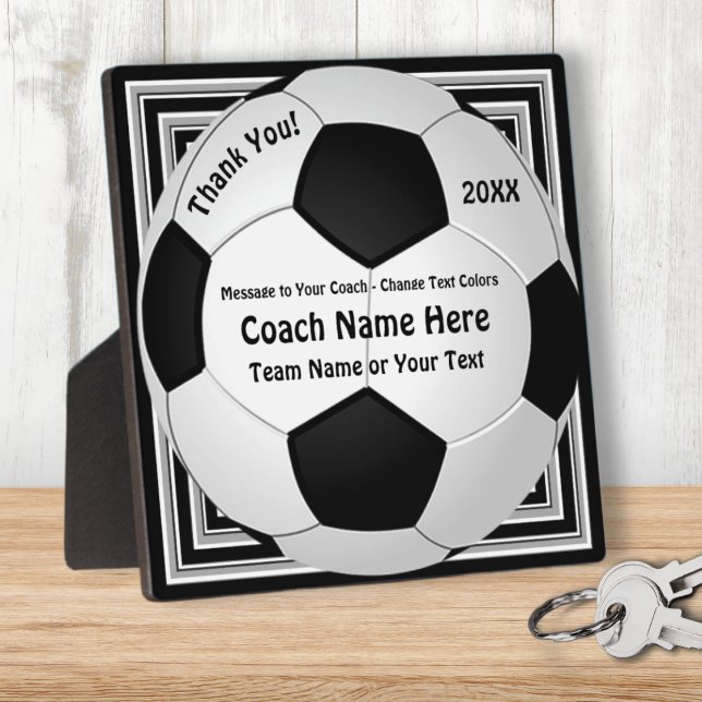 Presents for Soccer Coaches, Personalised Plaque (Soccer coach present ideas. Personalized Soccer Coach Gifts. Personalised football coach gifts. )