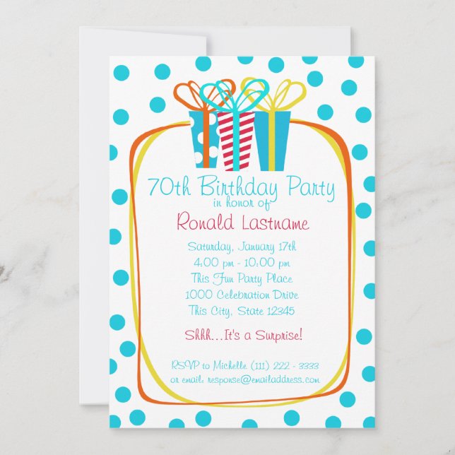 Presents Gifts Party Invitation (Front)