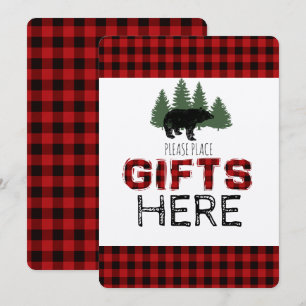 Presents Table Sign - Lumberjack Party Invitation