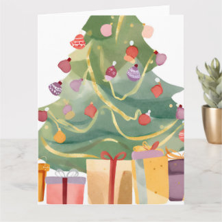 Presents Under the Christmas Tree | Watercolor Card