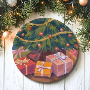 Presents Under the Tree Christmas Holiday Party Paper Plate