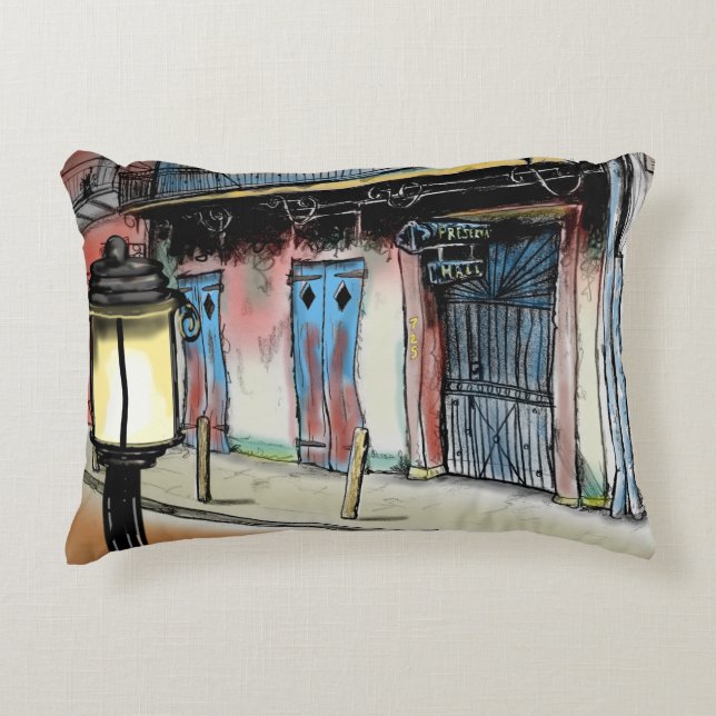 PRESERVATION HALL NEW ORLEANS by Slipperywindow Decorative Cushion (Front)