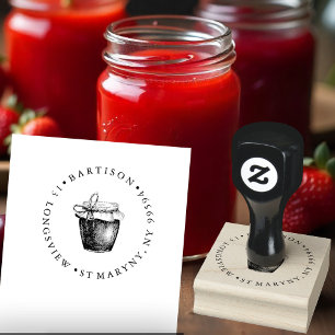 Preserve hamper jam ROUND RETURN ADDRESS Rubber Stamp