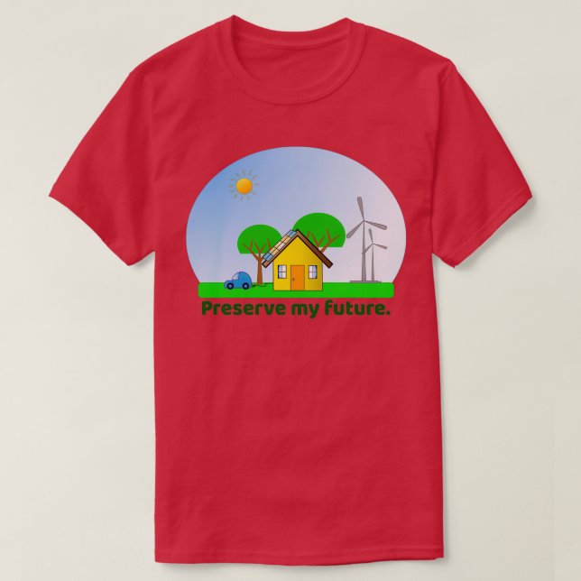 Preserve My Future Clean Energy Snowglobe T-Shirt (Design Front)
