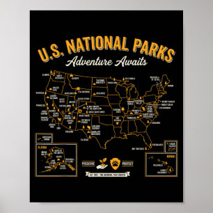 Preserve Protect 63 National Parks Adventure Poster