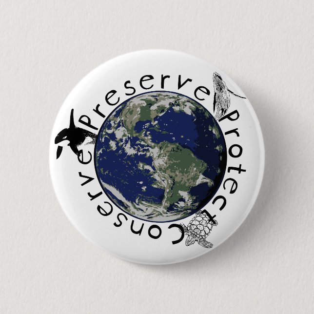 Preserve Protect Conserve 6 Cm Round Badge (Front)