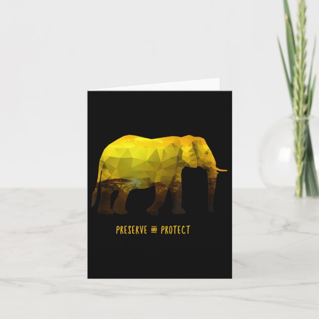 Preserve Protect Environmental Protection Elephant Card (Front)