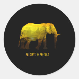 Preserve Protect Environmental Protection Elephant Classic Round Sticker